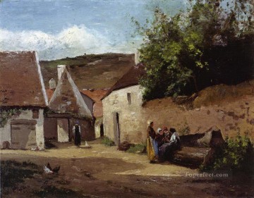 esquina del pueblo 1863 1 Camille Pissarro Pinturas al óleo